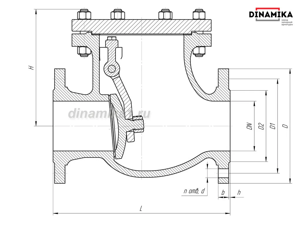 Обратный клапан 19с76нж Ду50 фланцевый